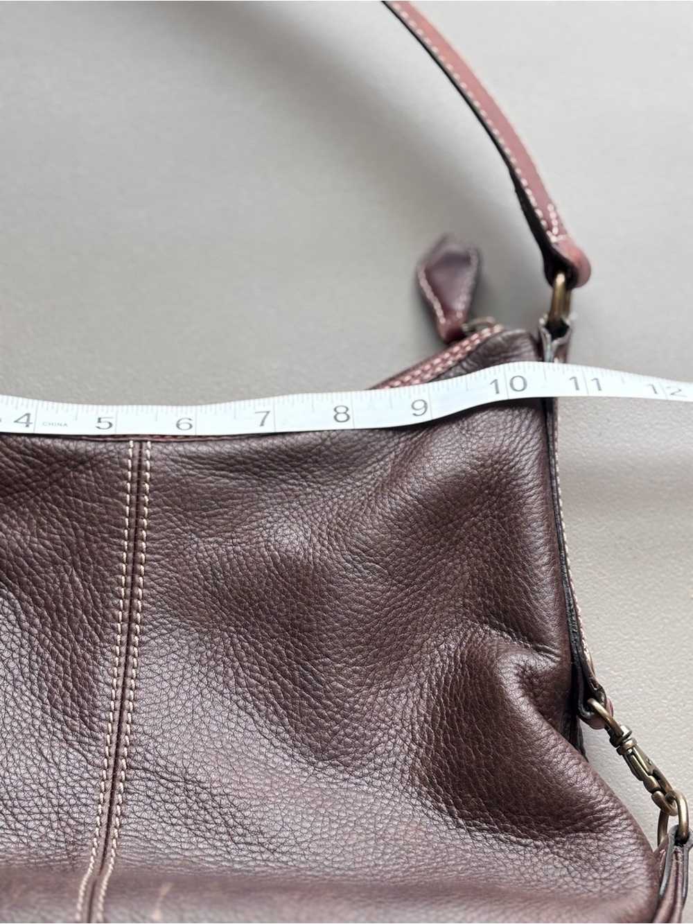 Fossil Brown Leather Shoulder handbag Bag - Classic Two-Tone Design vintage hobo - Picture 11 of 12